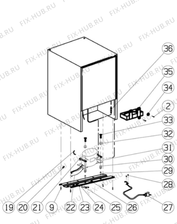 Взрыв-схема холодильника Electrolux ERT1000AOW - Схема узла Cooling system 017